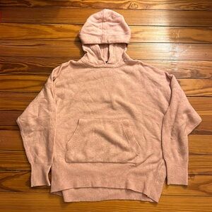 Pink wool blend hoodie sweater